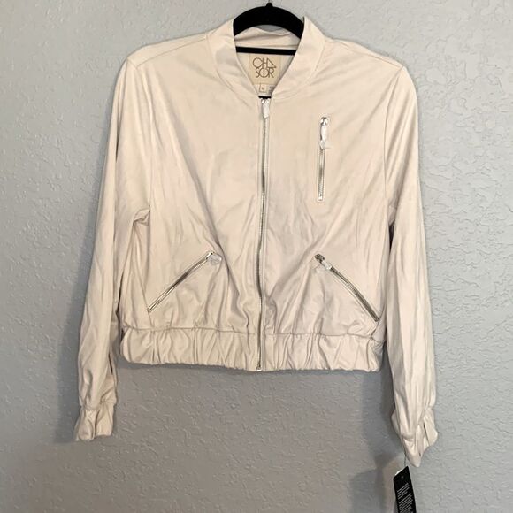 NWT Chaser faux suede cream jacket size M - Picture 1 of 9